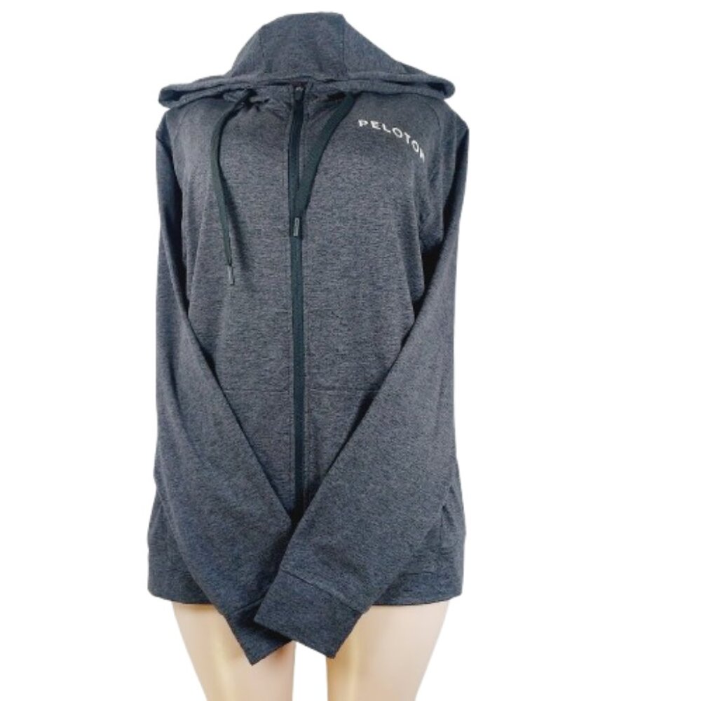Peloton Women's Heathered Dark Grey Dreamblend Full-Zip Performance Hoodie Sz L